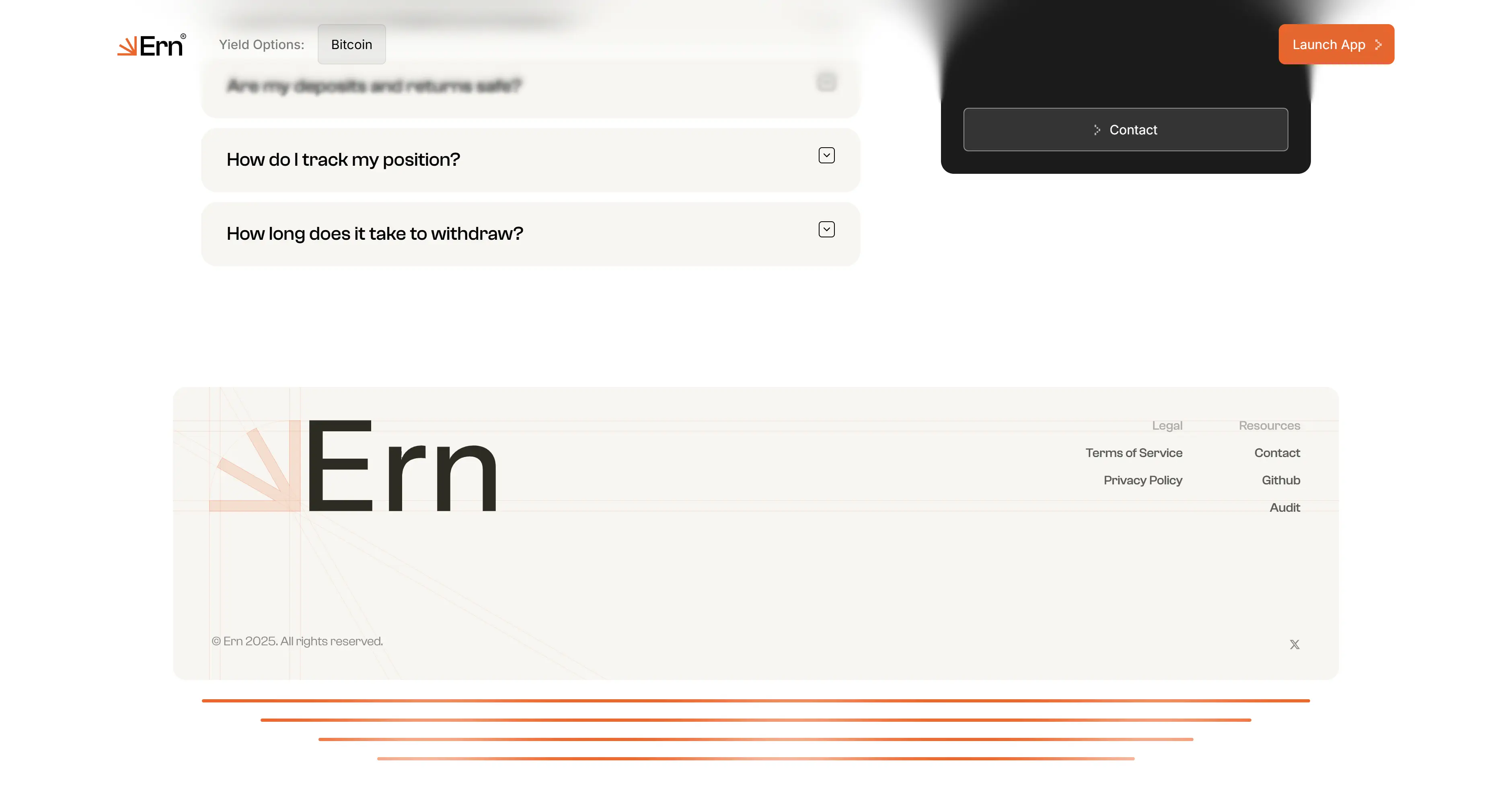 Ern footer and resource links