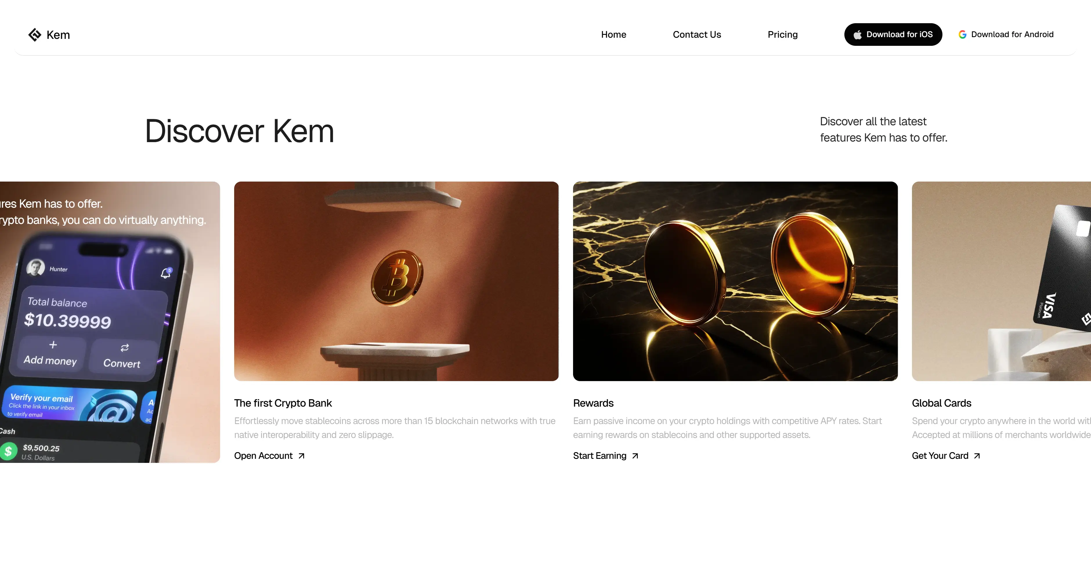 Kem feature discovery section