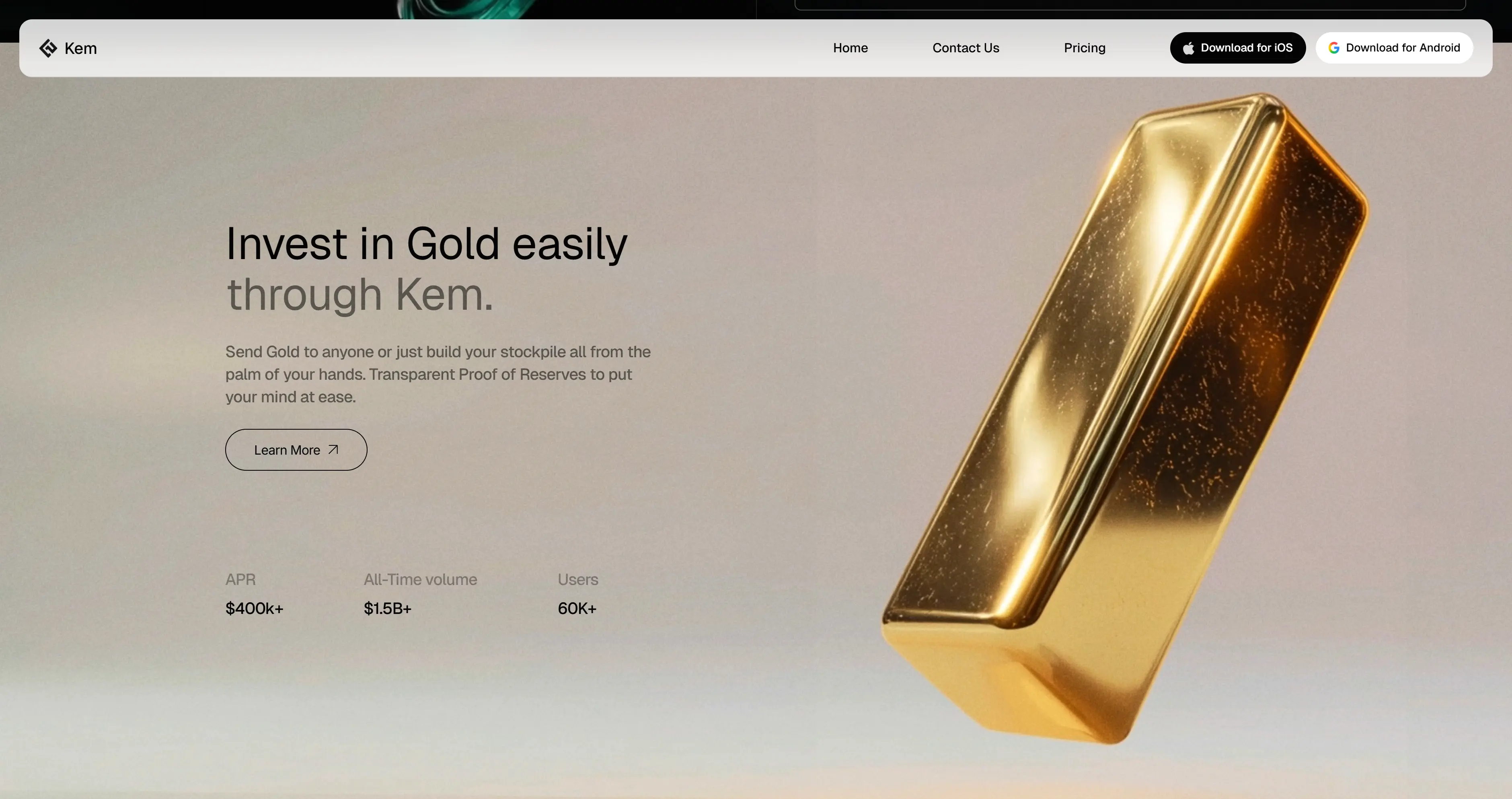 Kem invest in gold section