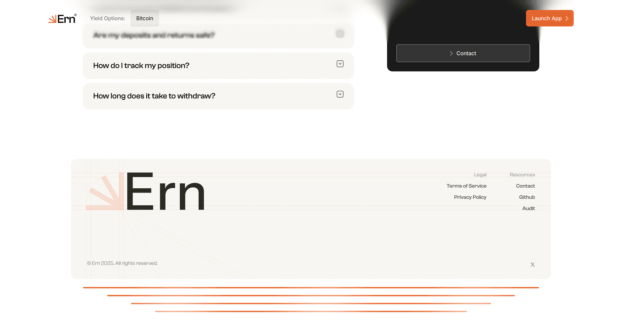 Ern footer and resource links