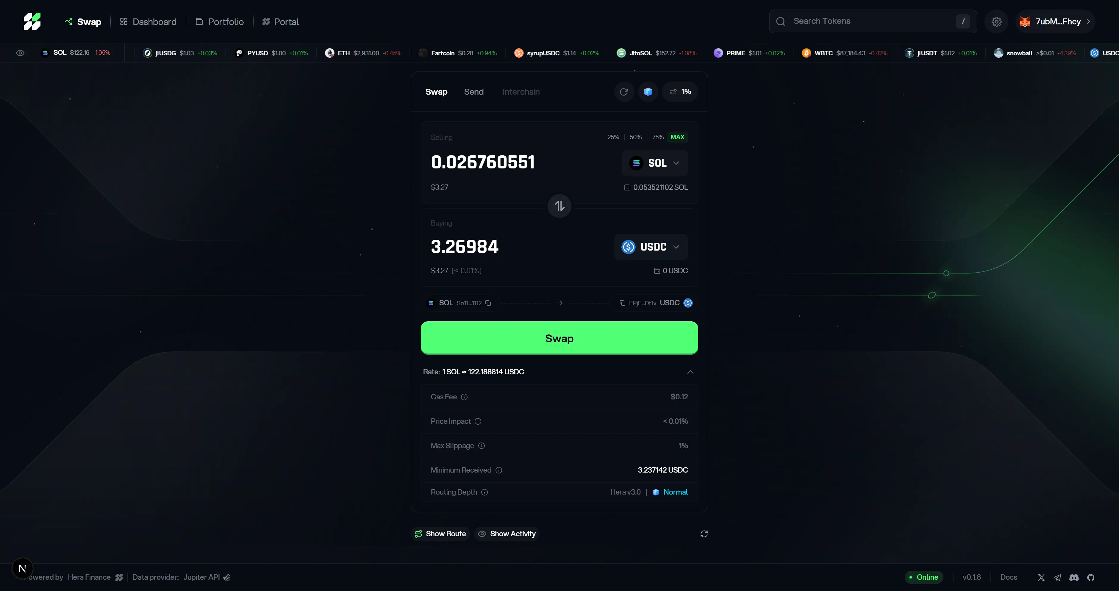 Hera Finance product walkthrough video