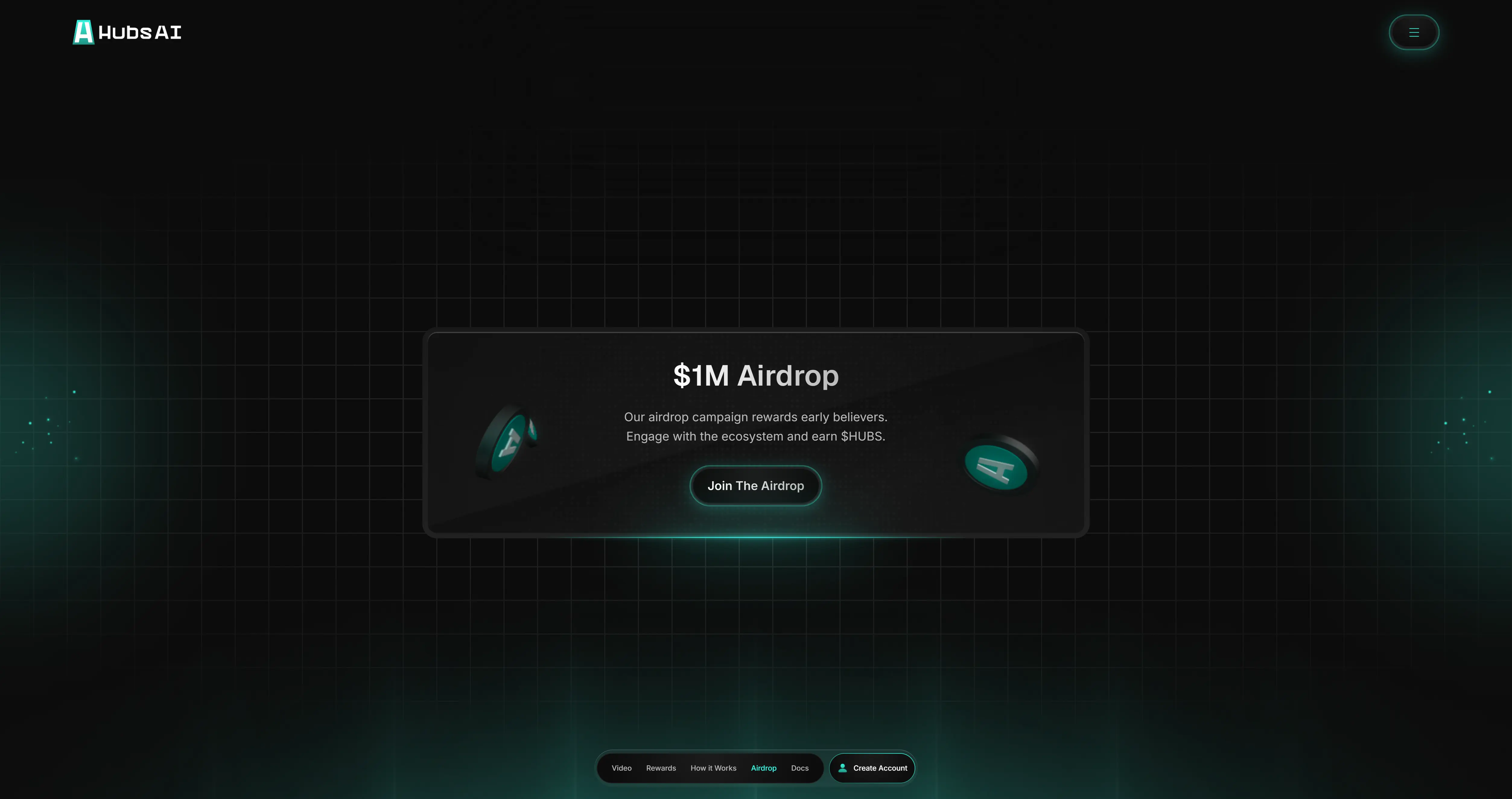 HubsAI airdrop section