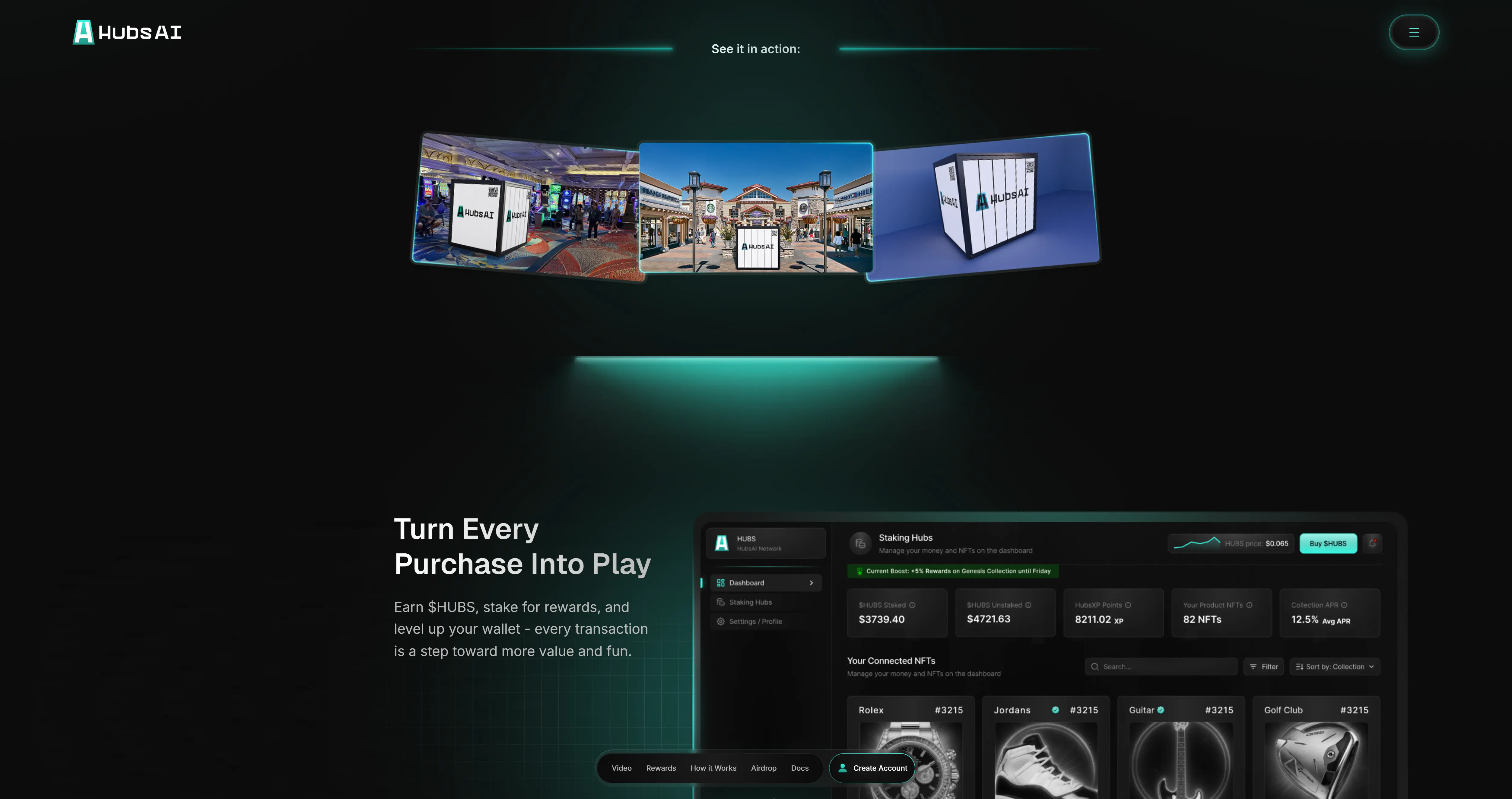 HubsAI slideshow section