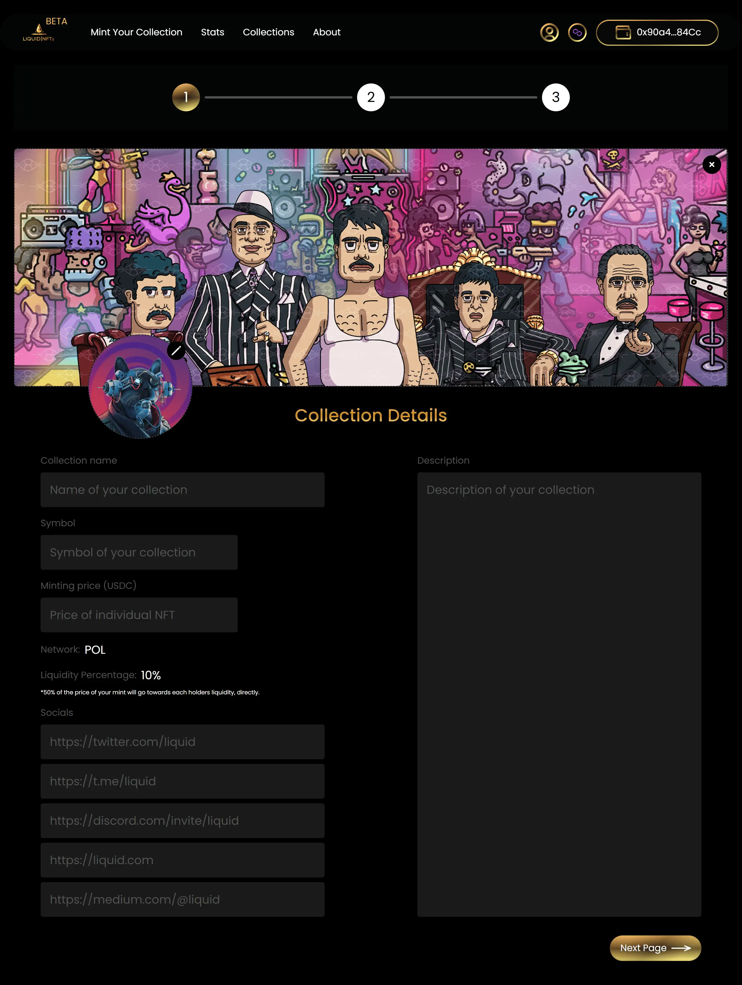 Liquid NFTs Collection Creation 1