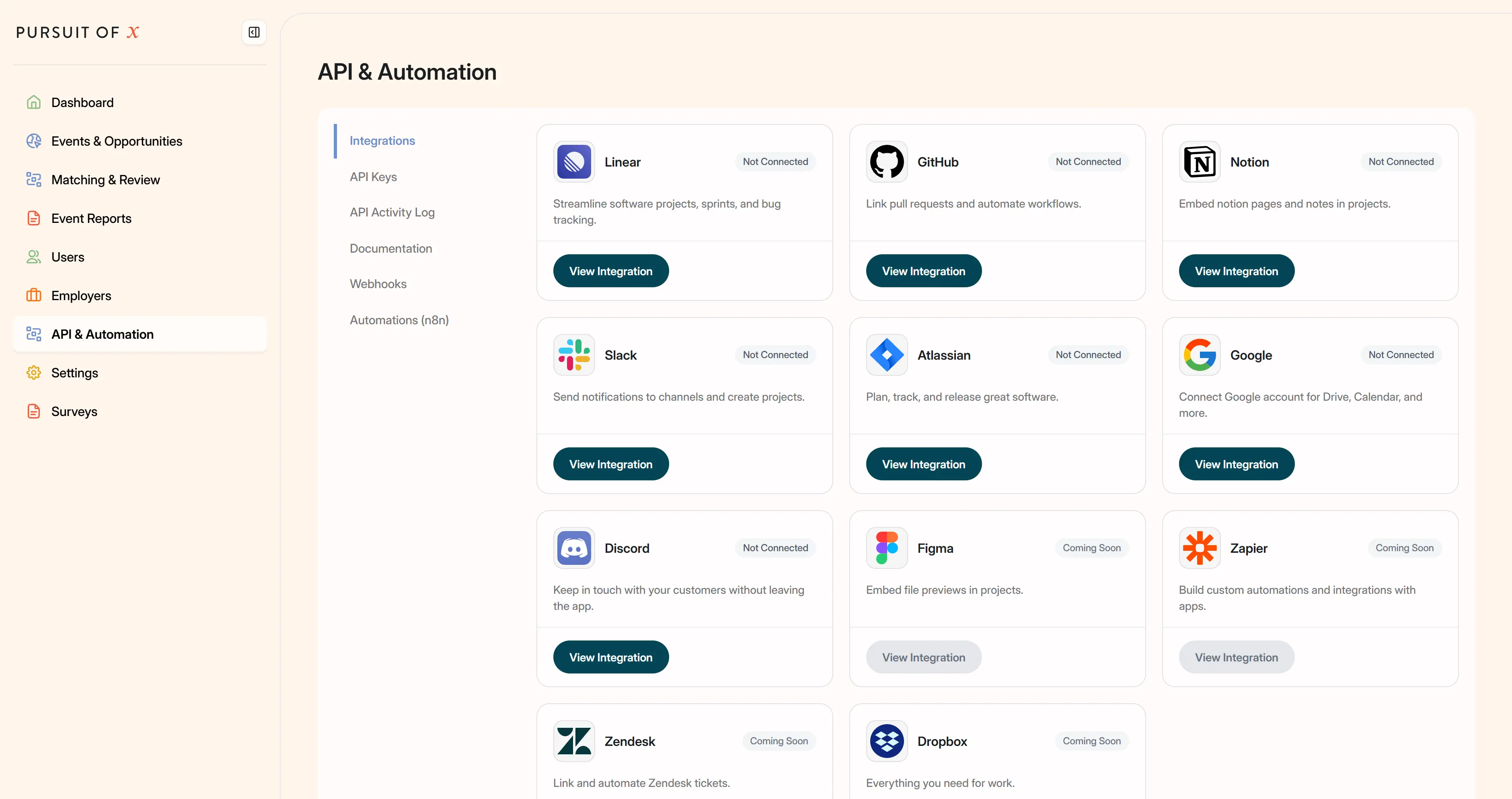 POX admin API and automation workspace