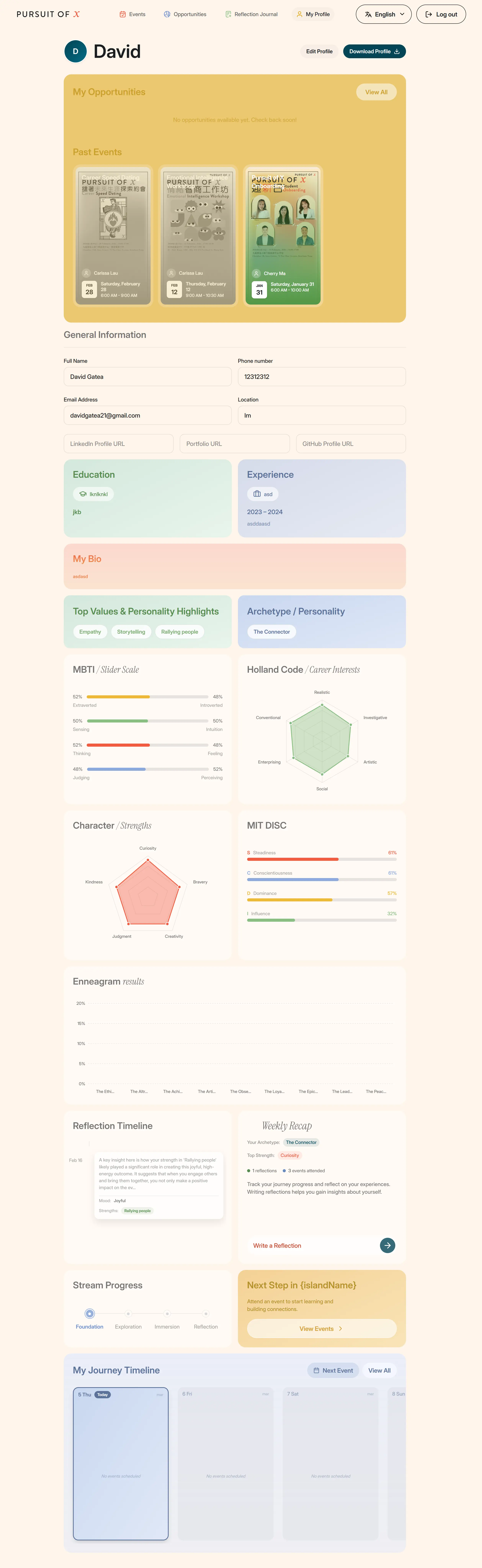 POX profile and assessments hub