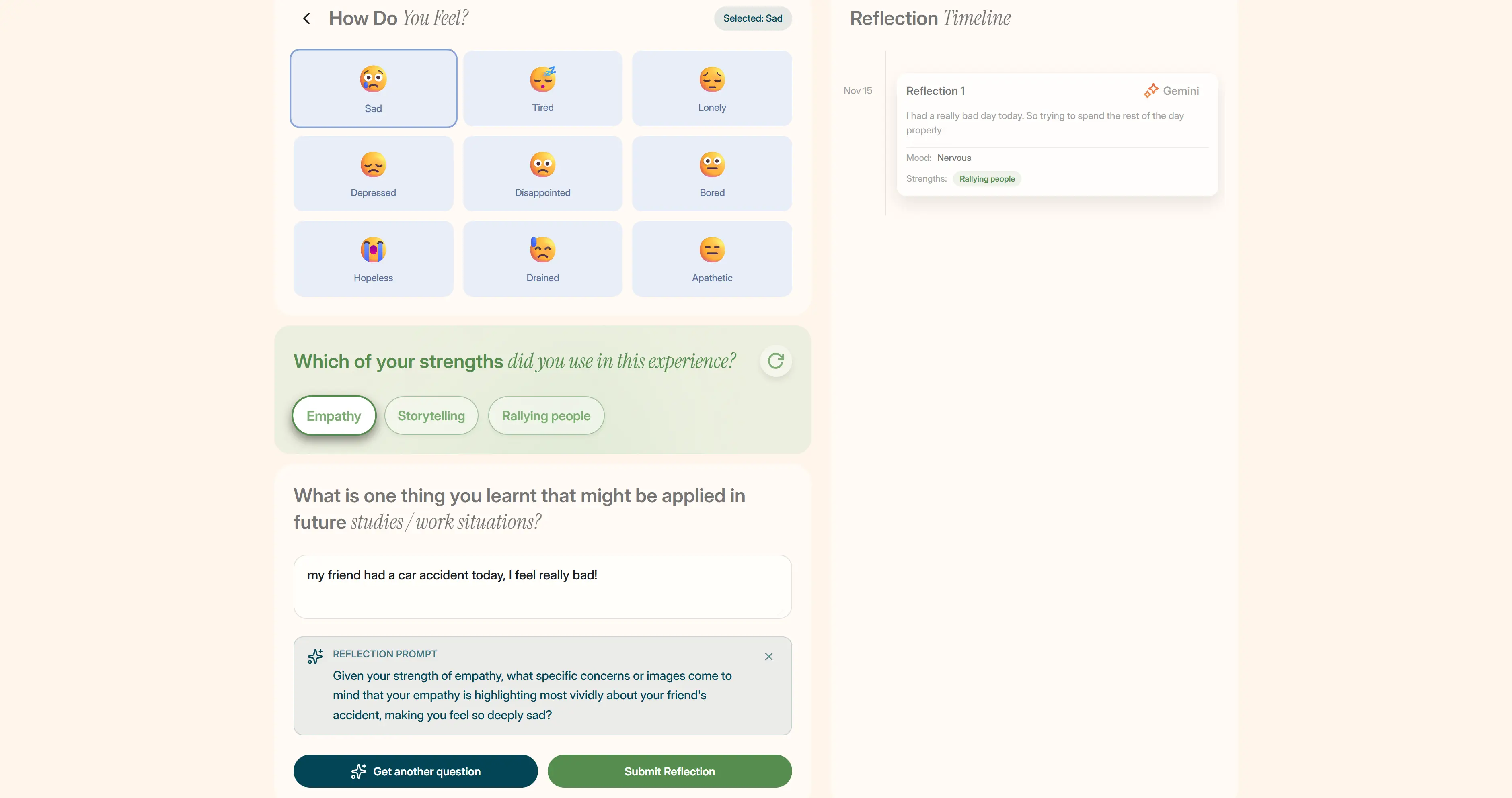 POX AI-assisted reflection journal