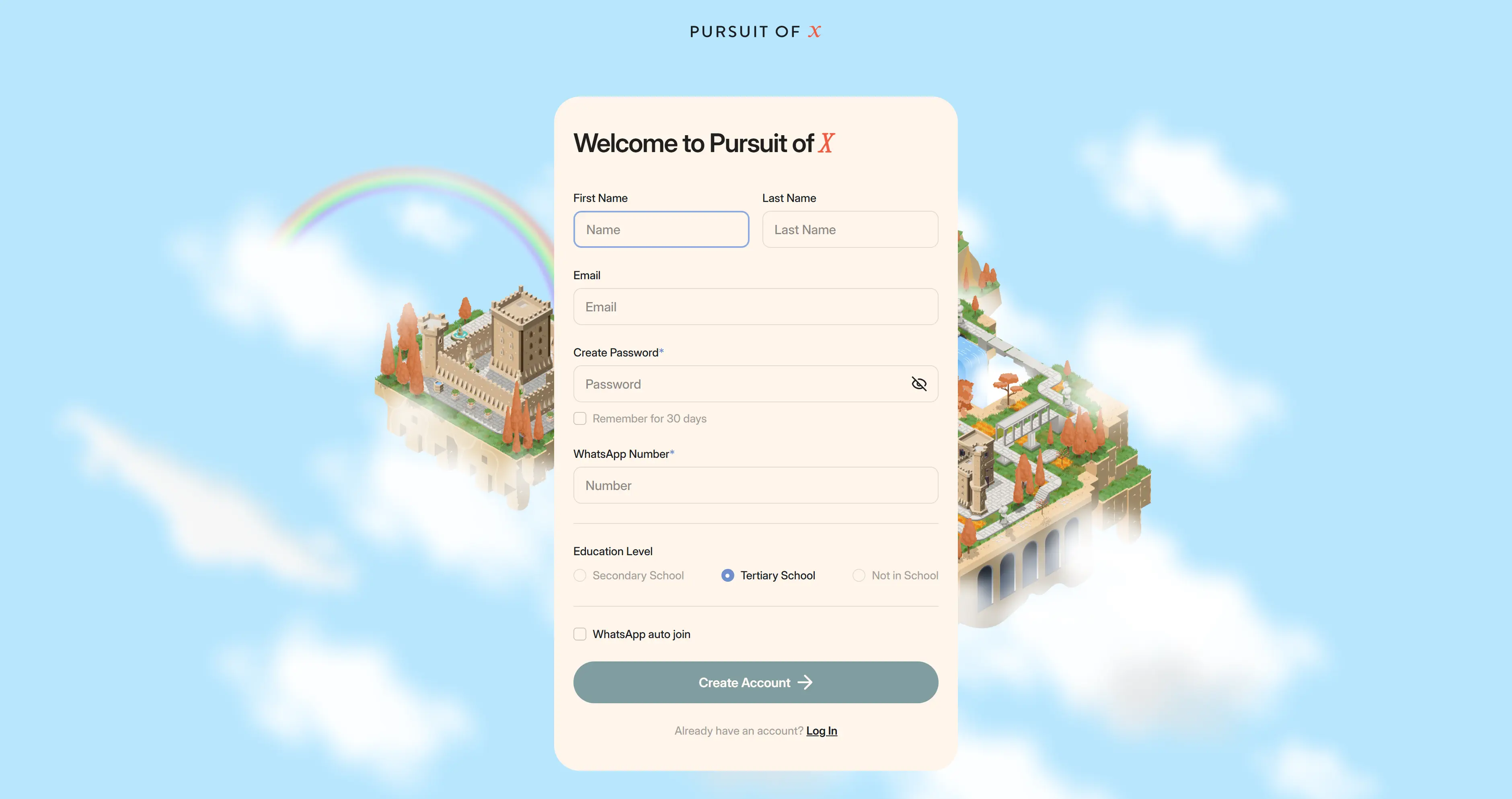 POX signup and entry experience