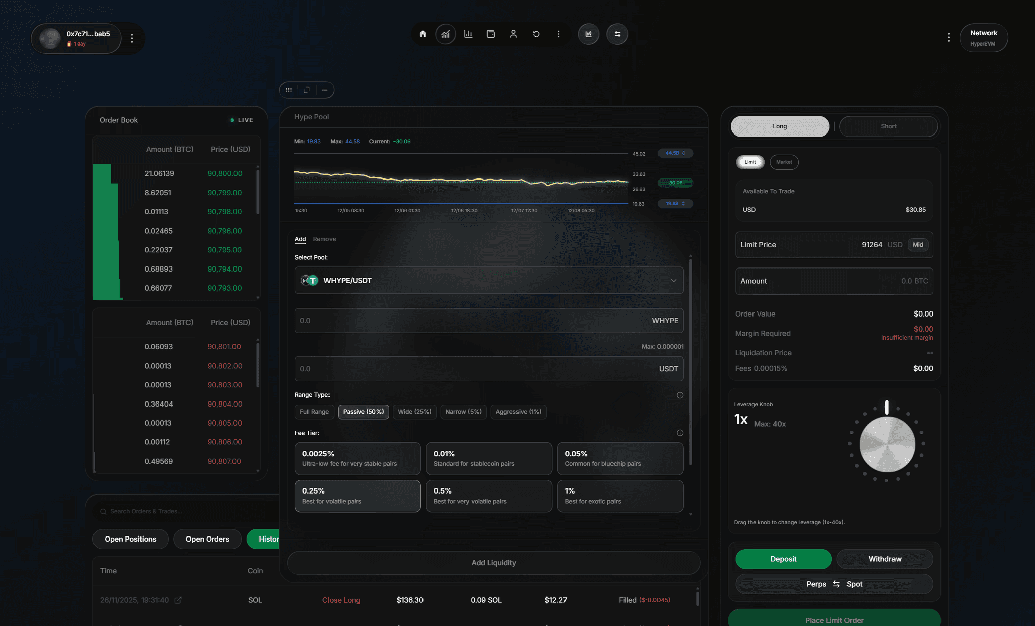 rePRICE hype pool add-liquidity flow