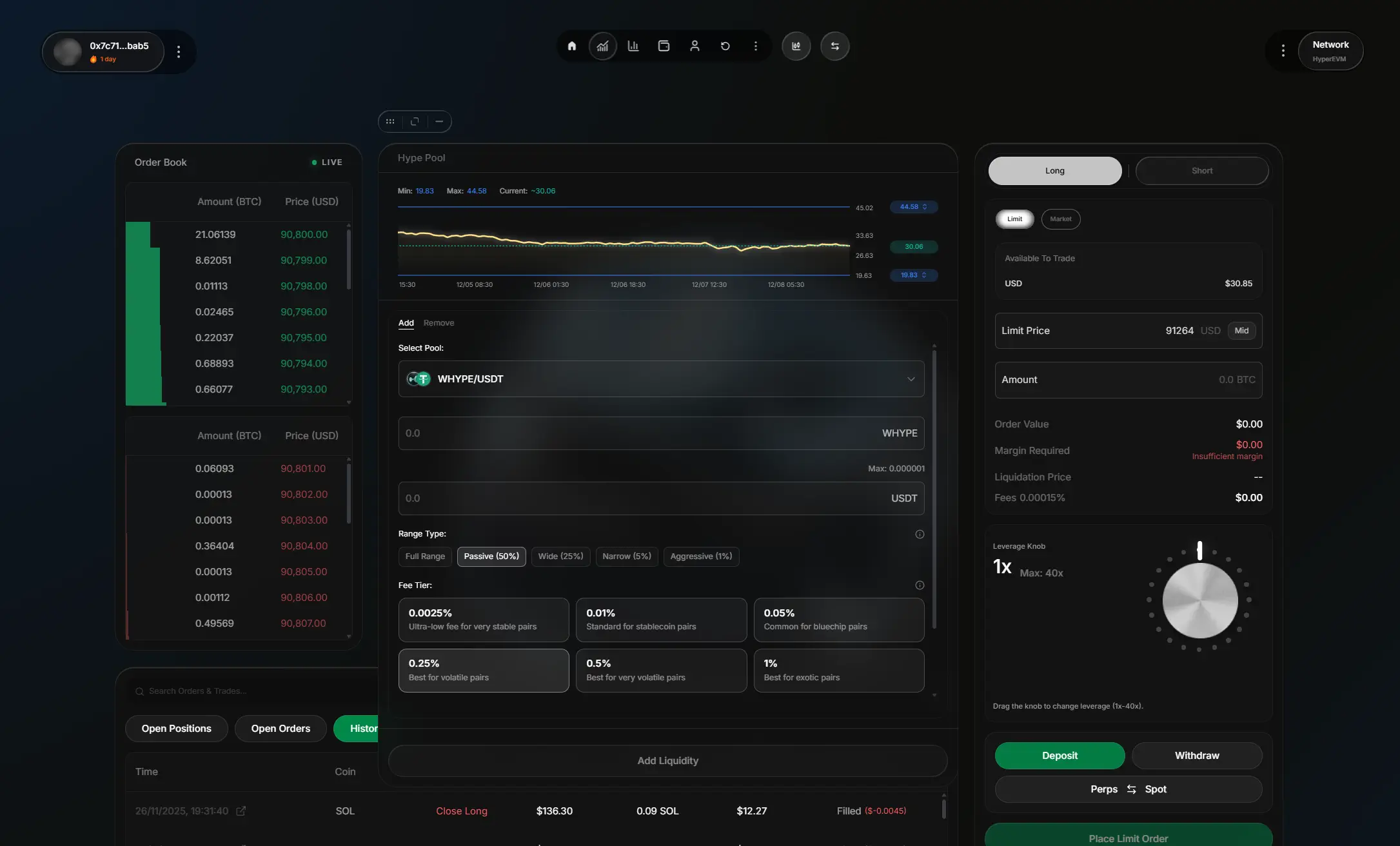 rePRICE hype pool add-liquidity flow