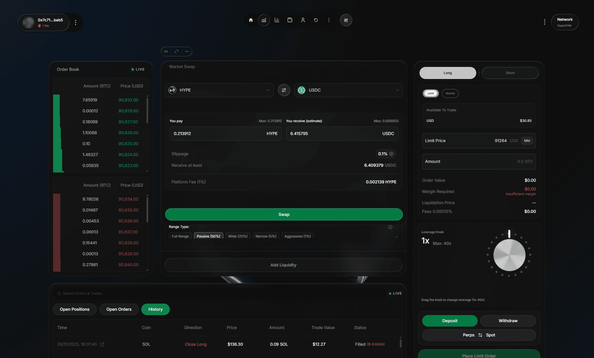 rePRICE market swap interface