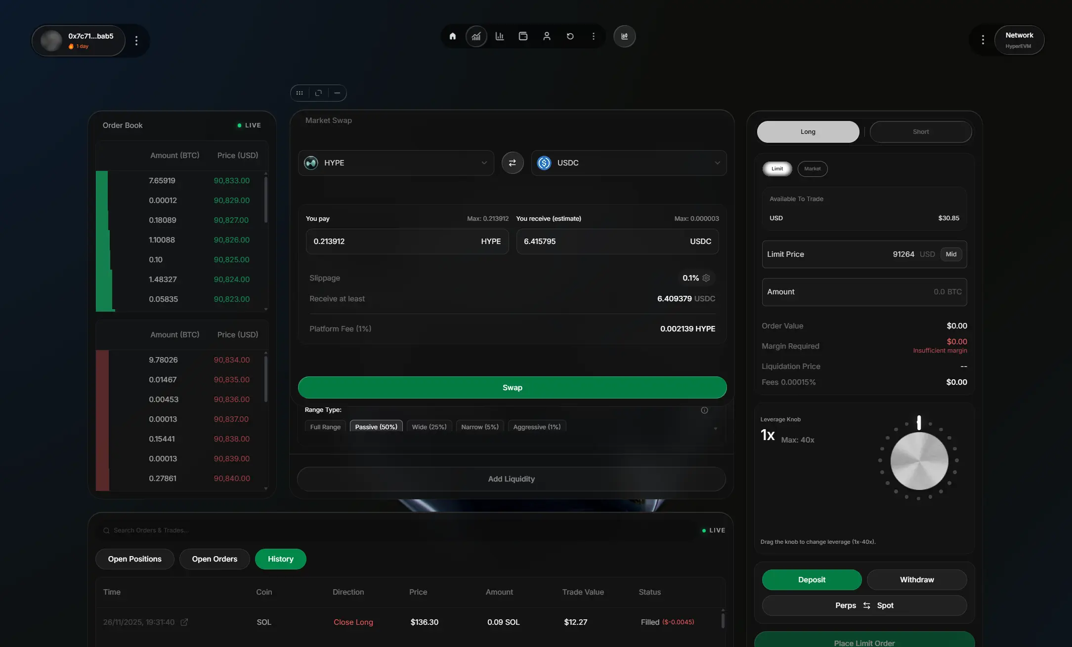 rePRICE market swap interface