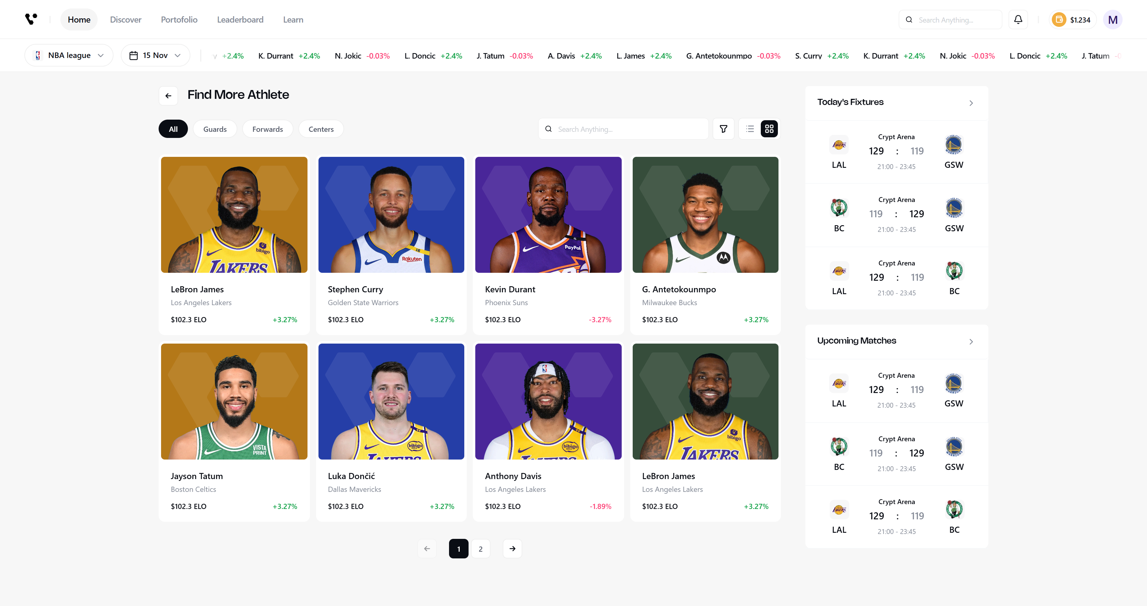 Vibranium athlete discovery grid