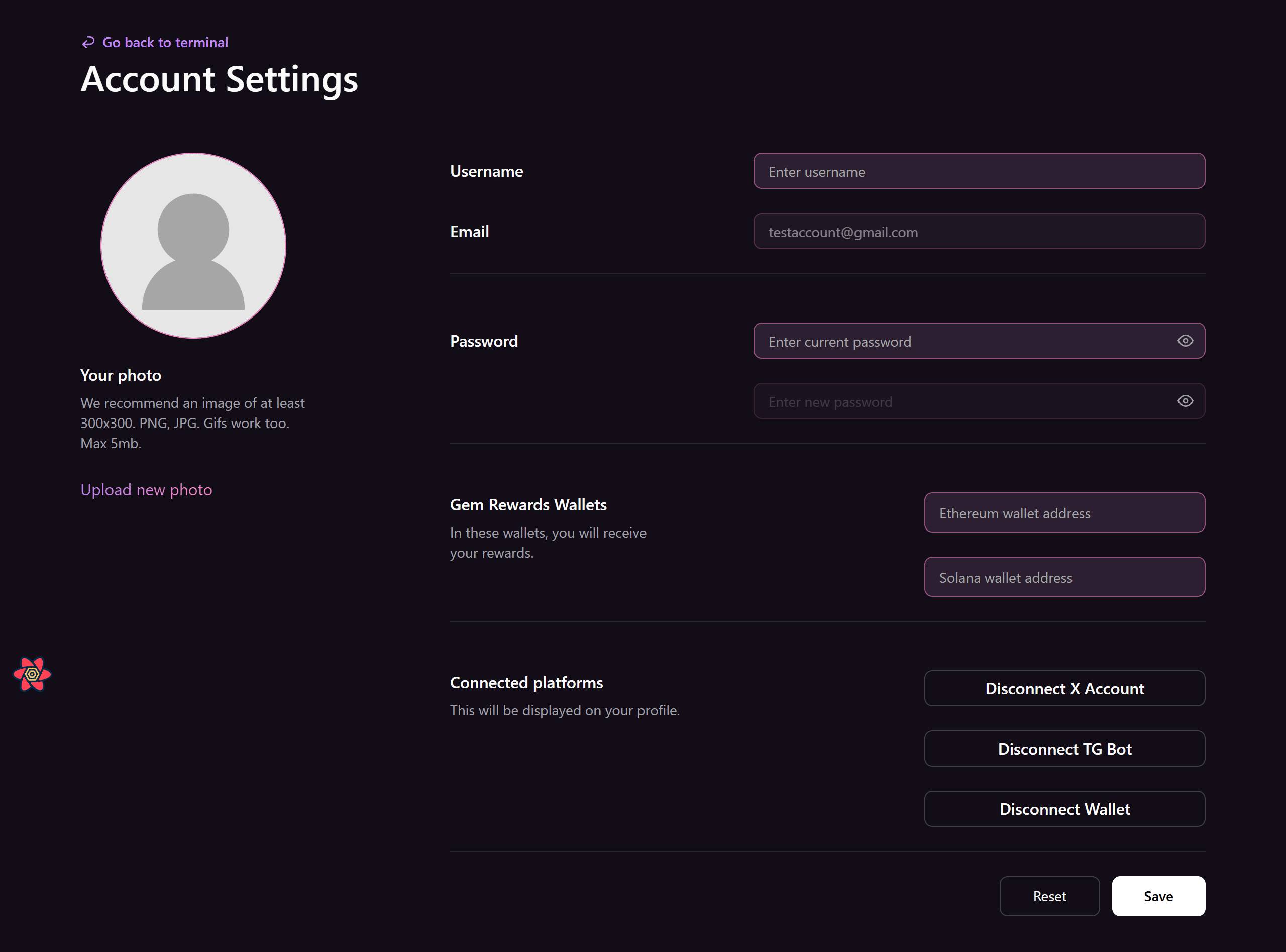 My Account Page
