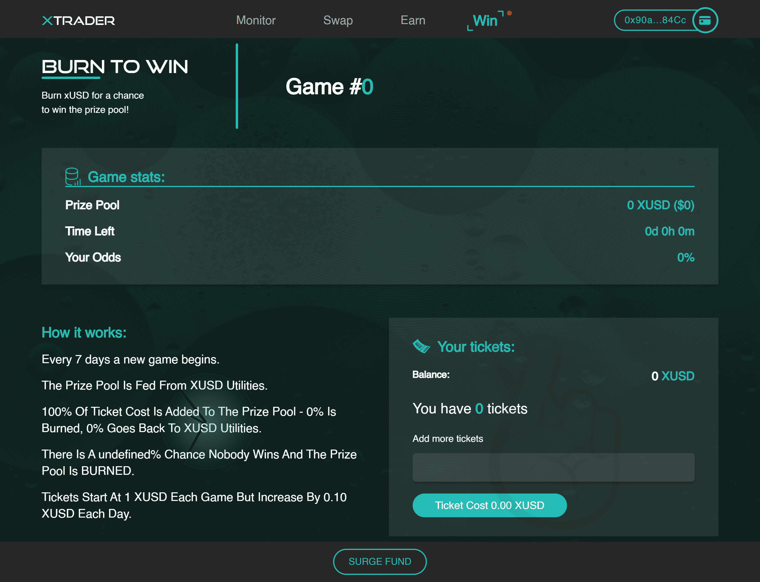 xSurge Lottery Dashboard